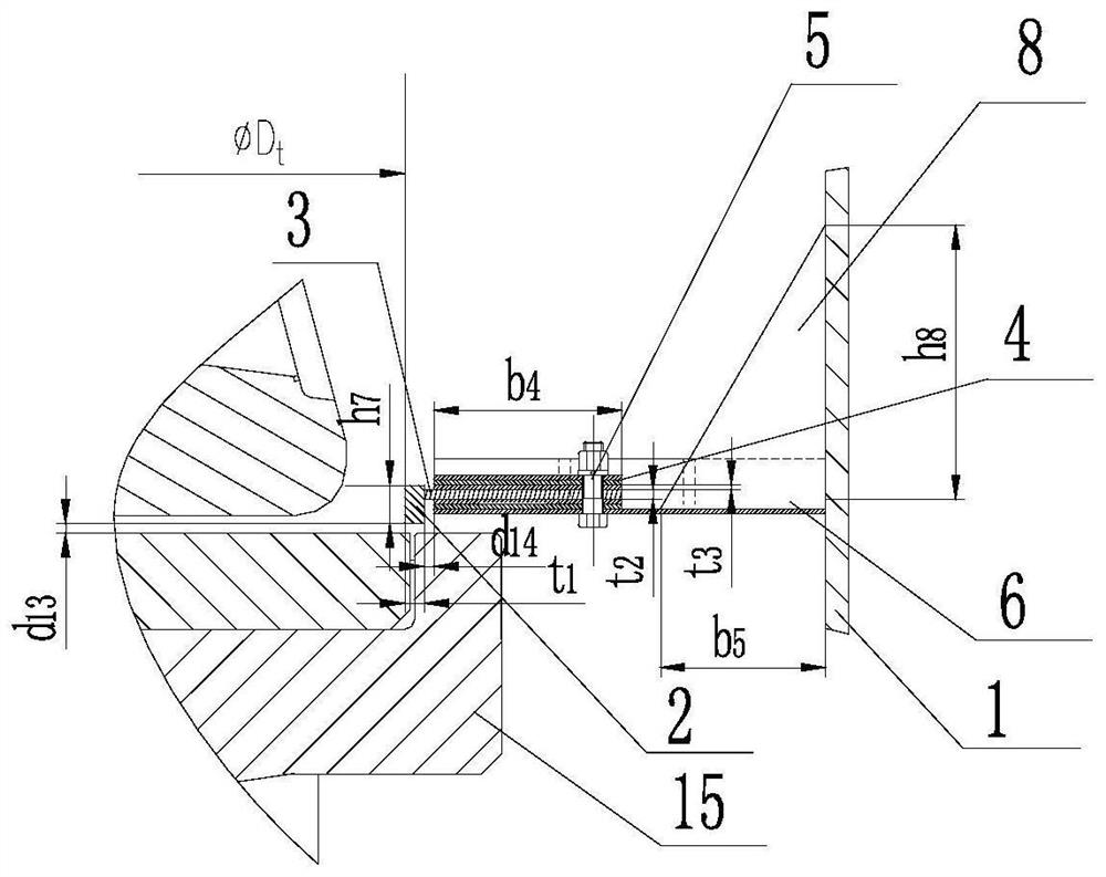 Retaining ring adjusting device of vertical roller mill