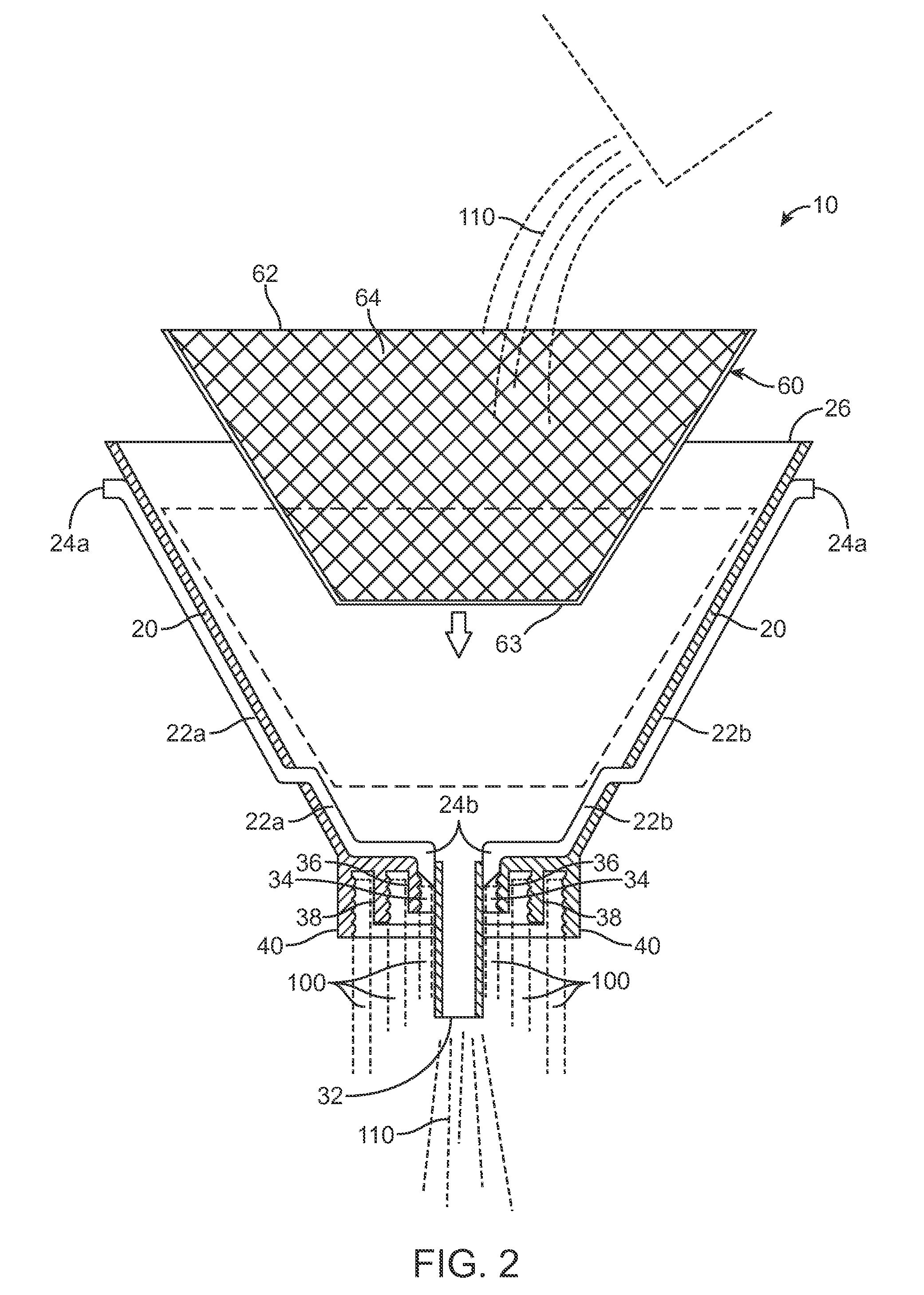 Attachable funnel with internal strainer