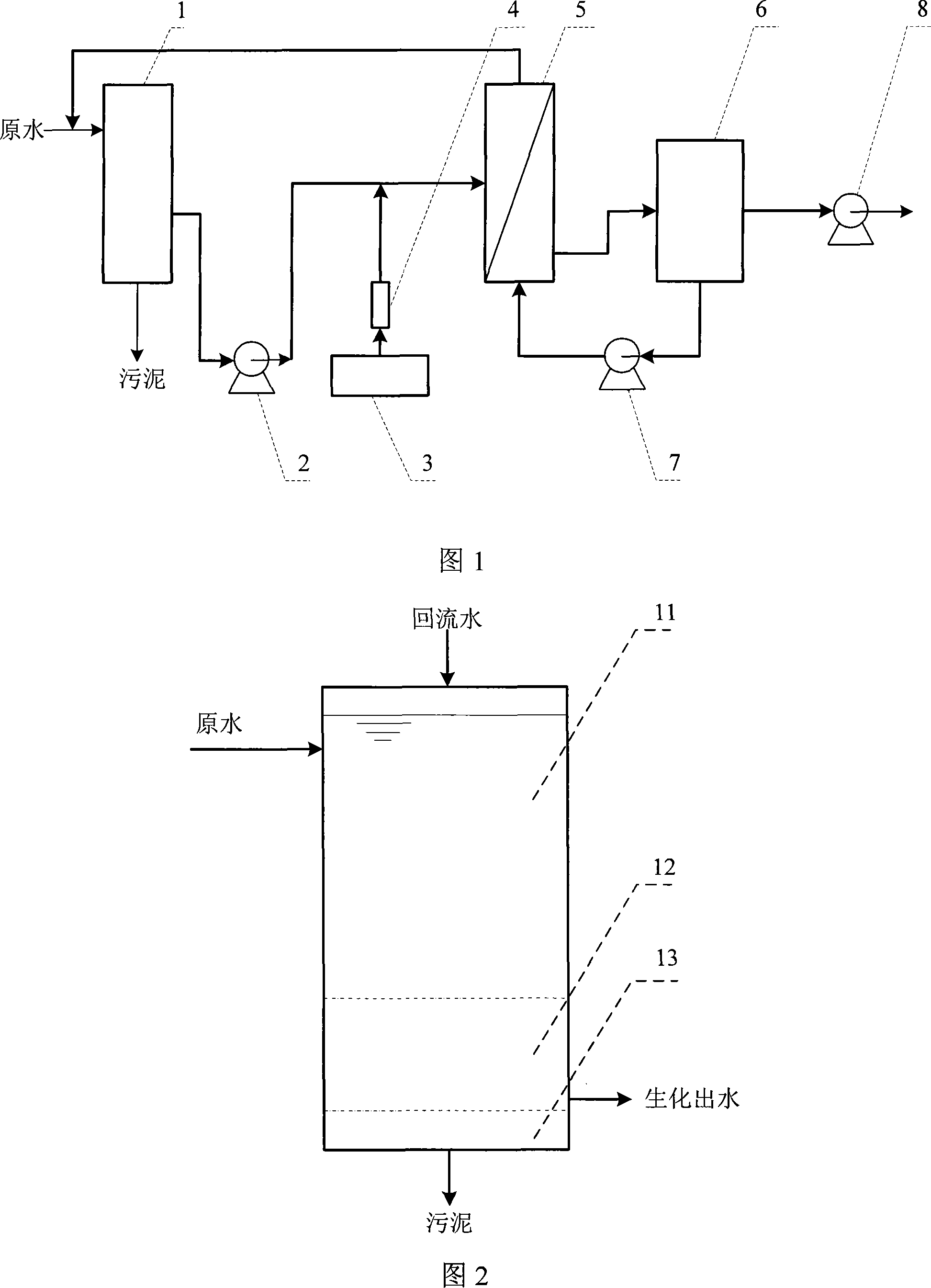 Membrane bioreactor and use thereof in wastewater treatment