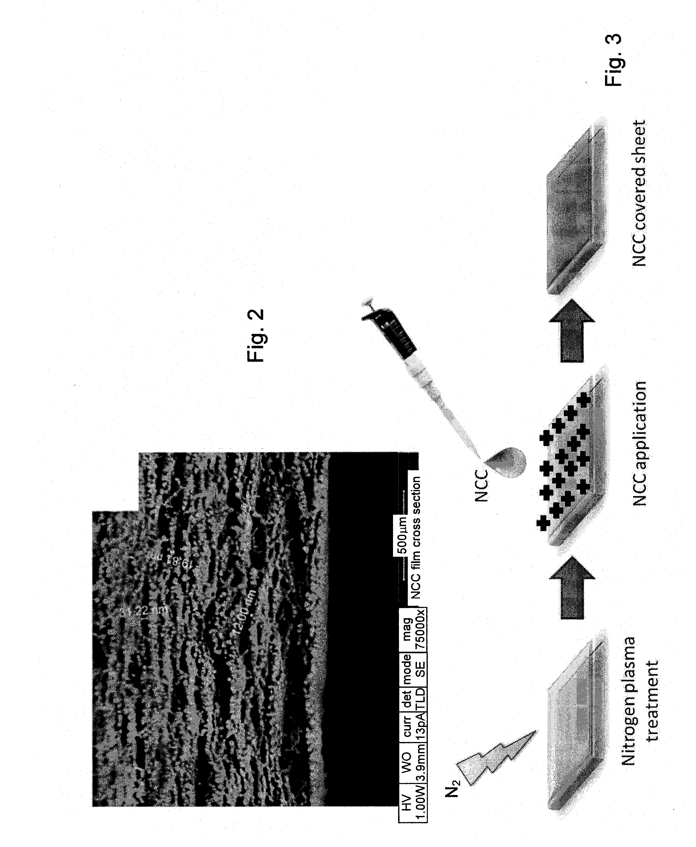 Coating layers of a nanocomposite comprising a nano-cellulose material and nanoparticles