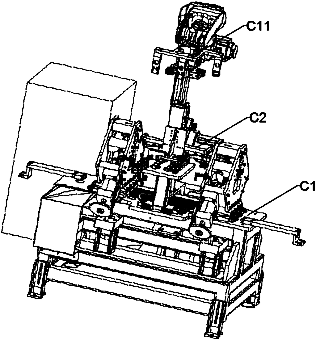 Punching unit for retainer gear points of car seat sliding rail