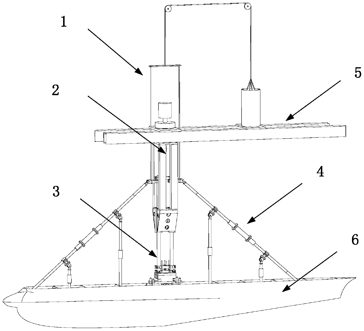 A new type of water surface drag test device platform based on two degrees of freedom