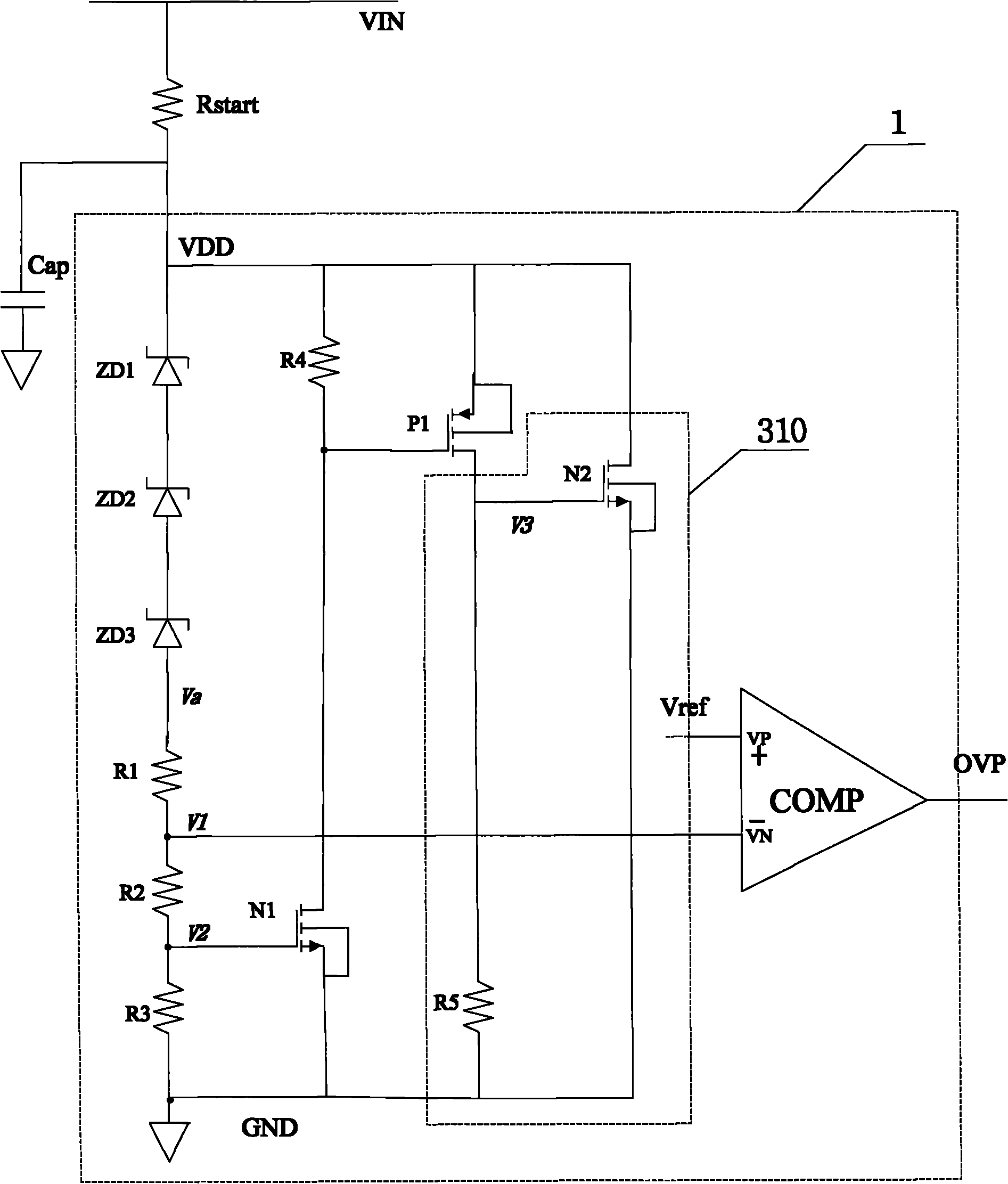 Overvoltage protection circuit for integrated circuit