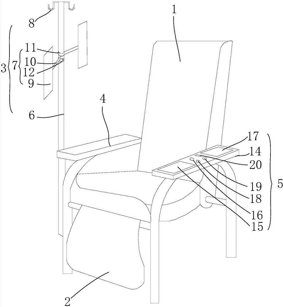Intelligent infusion chair with infusion pressurizing function