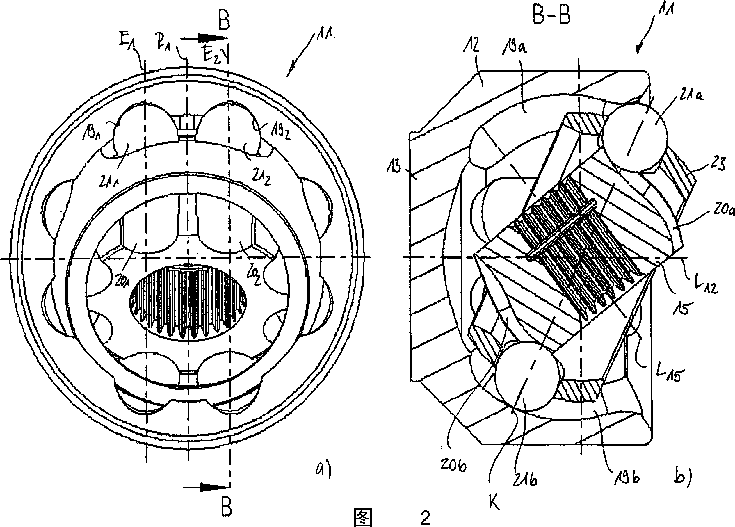 Joint with increased splay angle