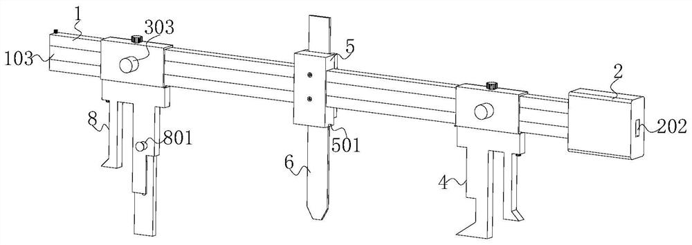 Line steel rail frog abrasion inspection ruler