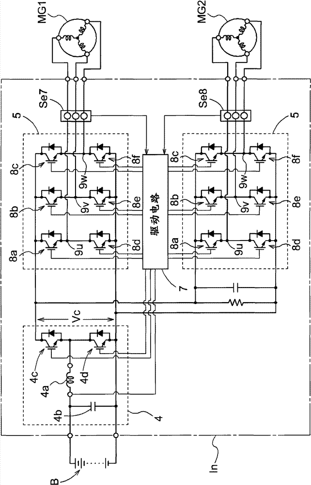 Rotating electric machine control system and vehicle drive system including the rotating electric machine control system