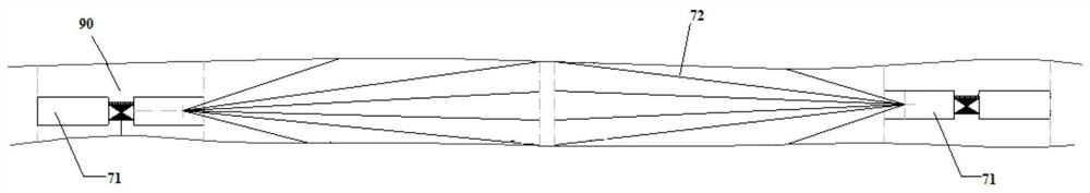 Broken thin ore body horizontal deep hole stage layered caving mining method and stope