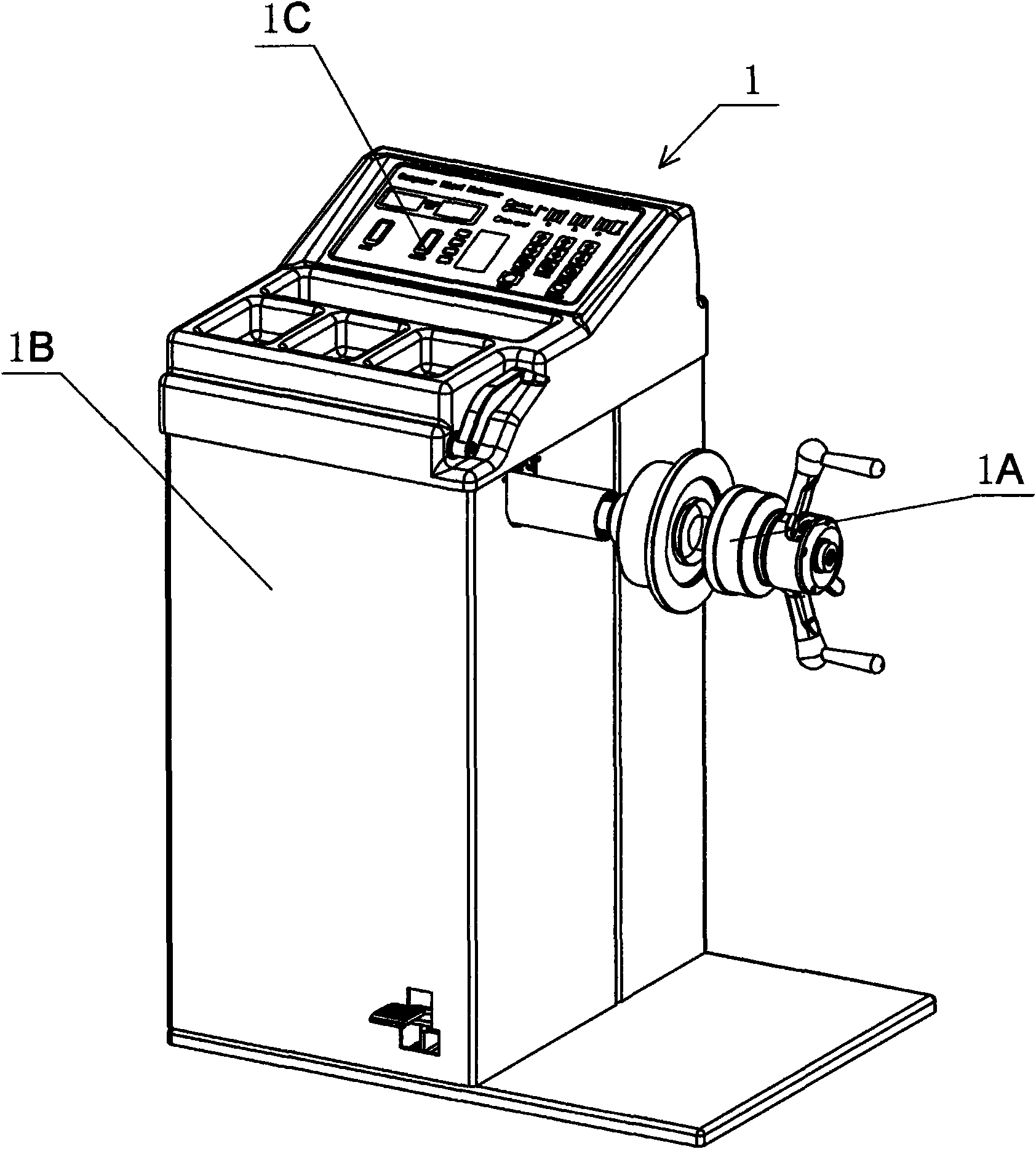 Combined machine for assembly, disassembly and balance tests of tires as well as method for manufacturing and using same