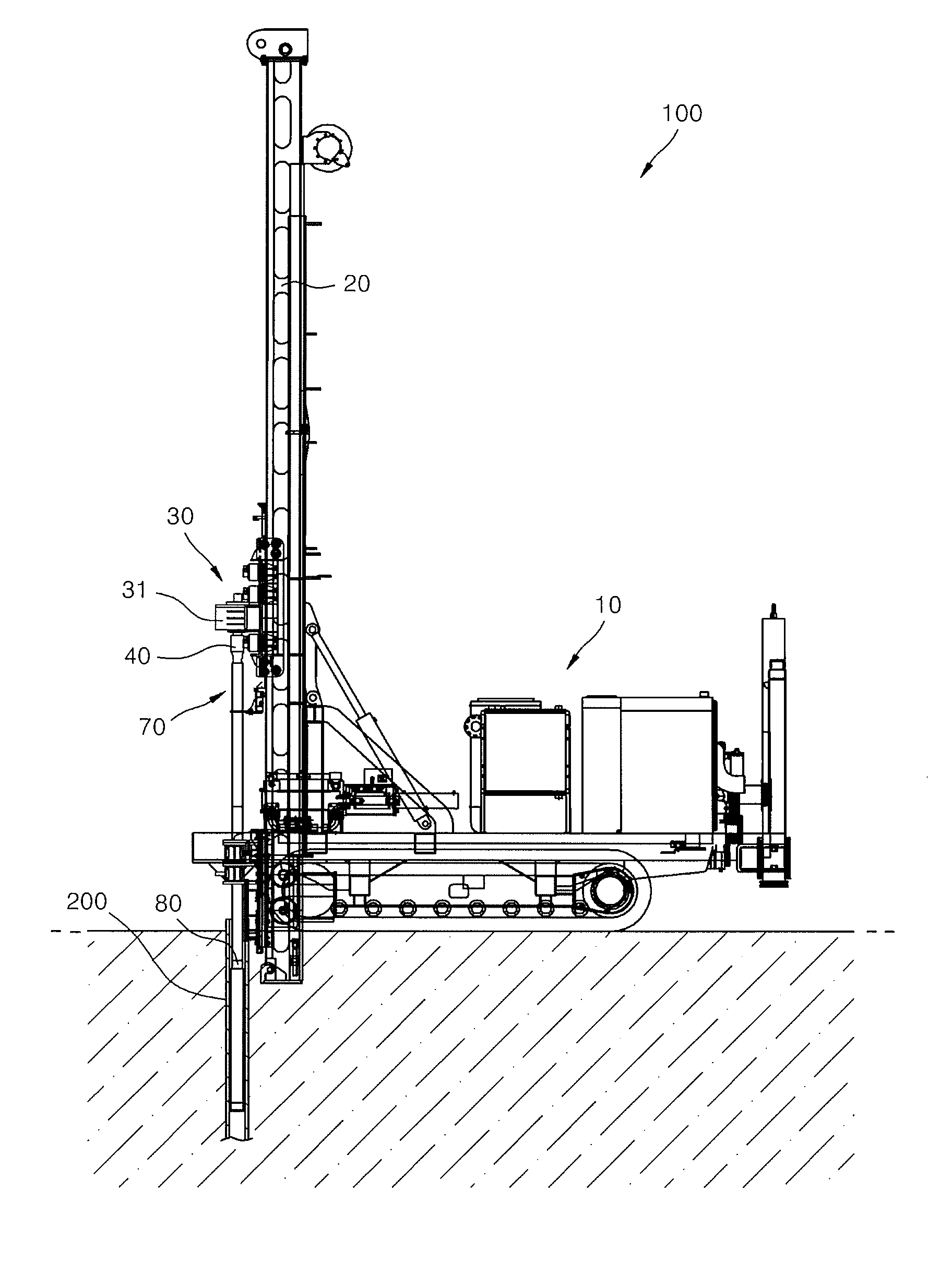 Drilling apparatus having head