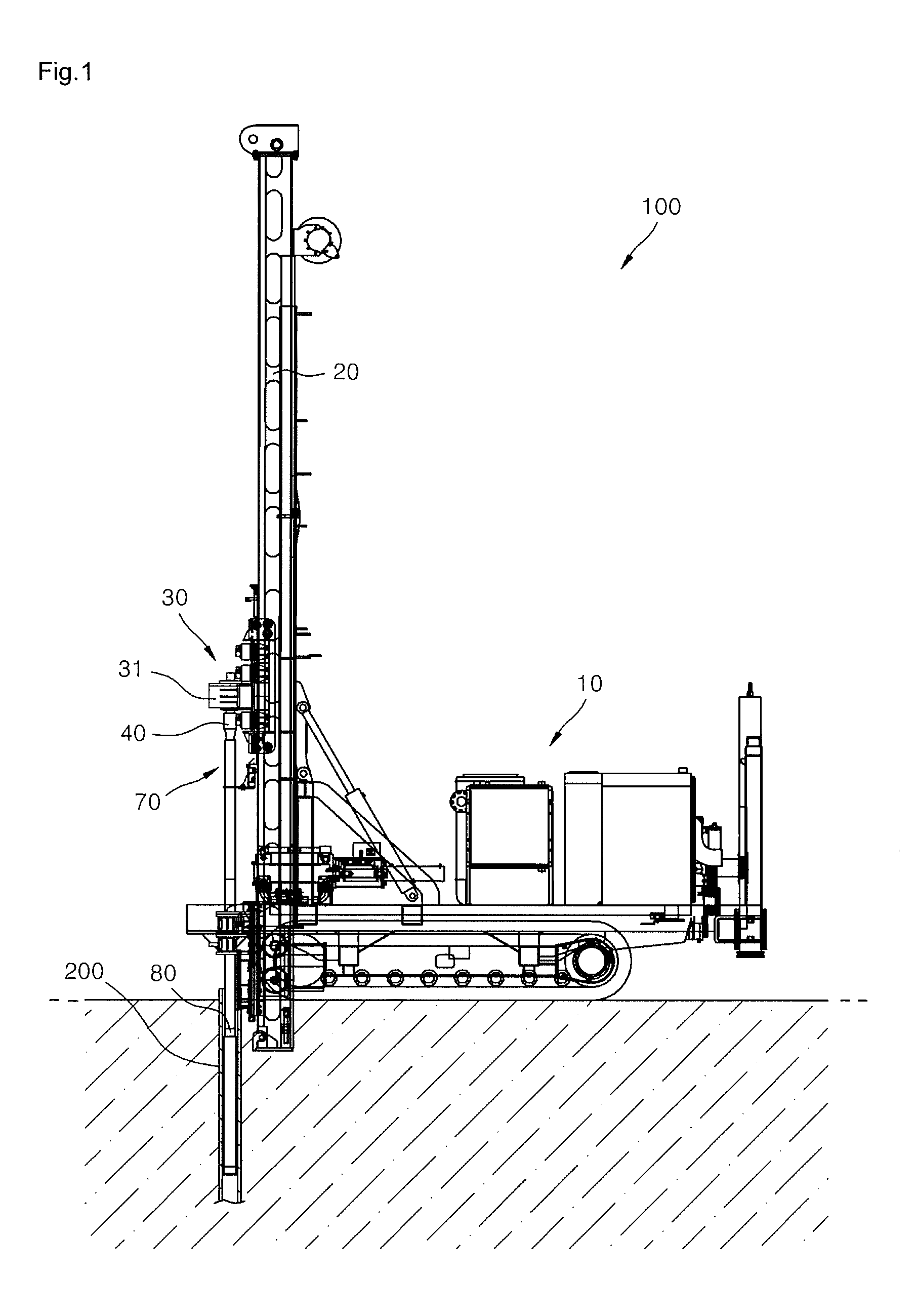Drilling apparatus having head