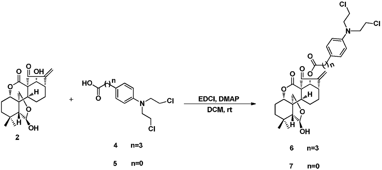 Enmein-type ent-kaurane diterpenoid spliced nitrogen mustard derivatives and preparation method and application thereof