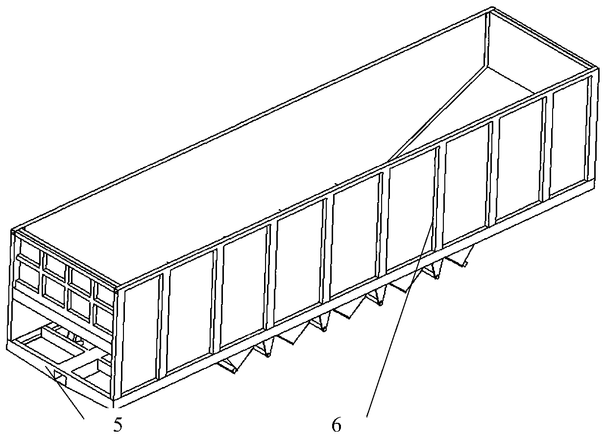 Railway hopper car with large-volume movable end wall