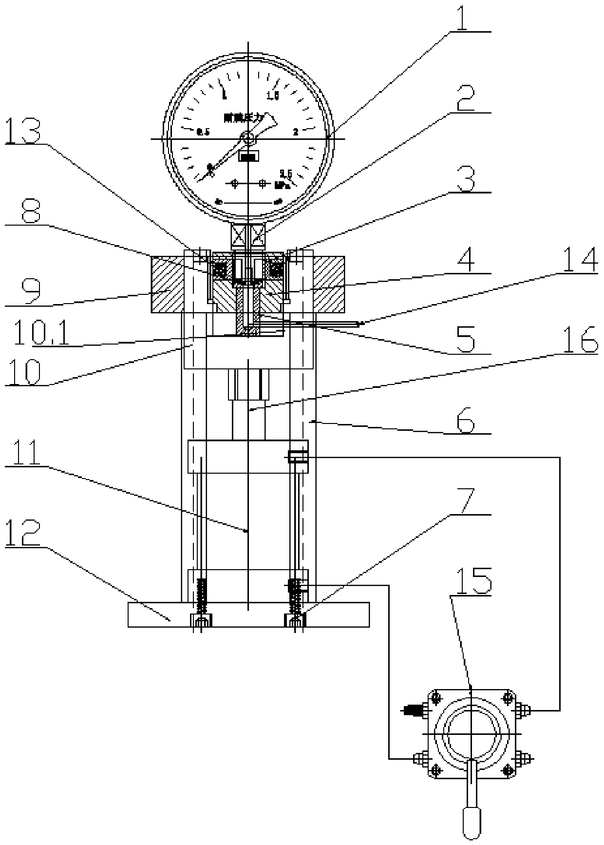 Quick sealing locking device for pressure meter