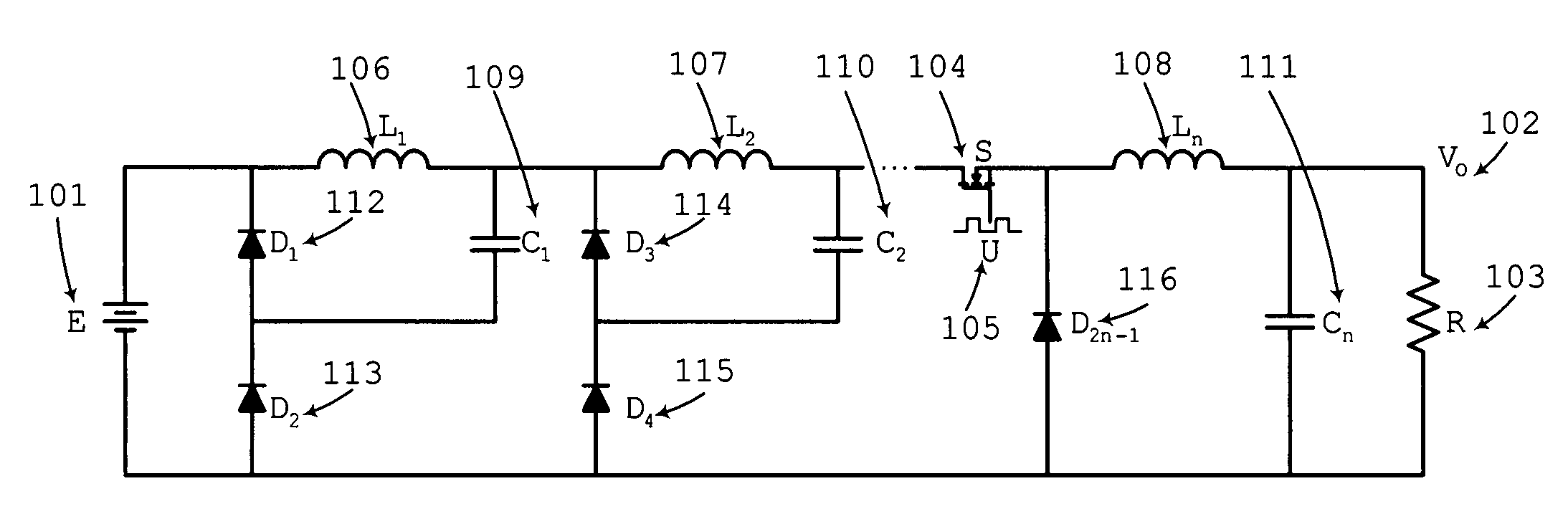 n-Buck cascade converter with single active switch