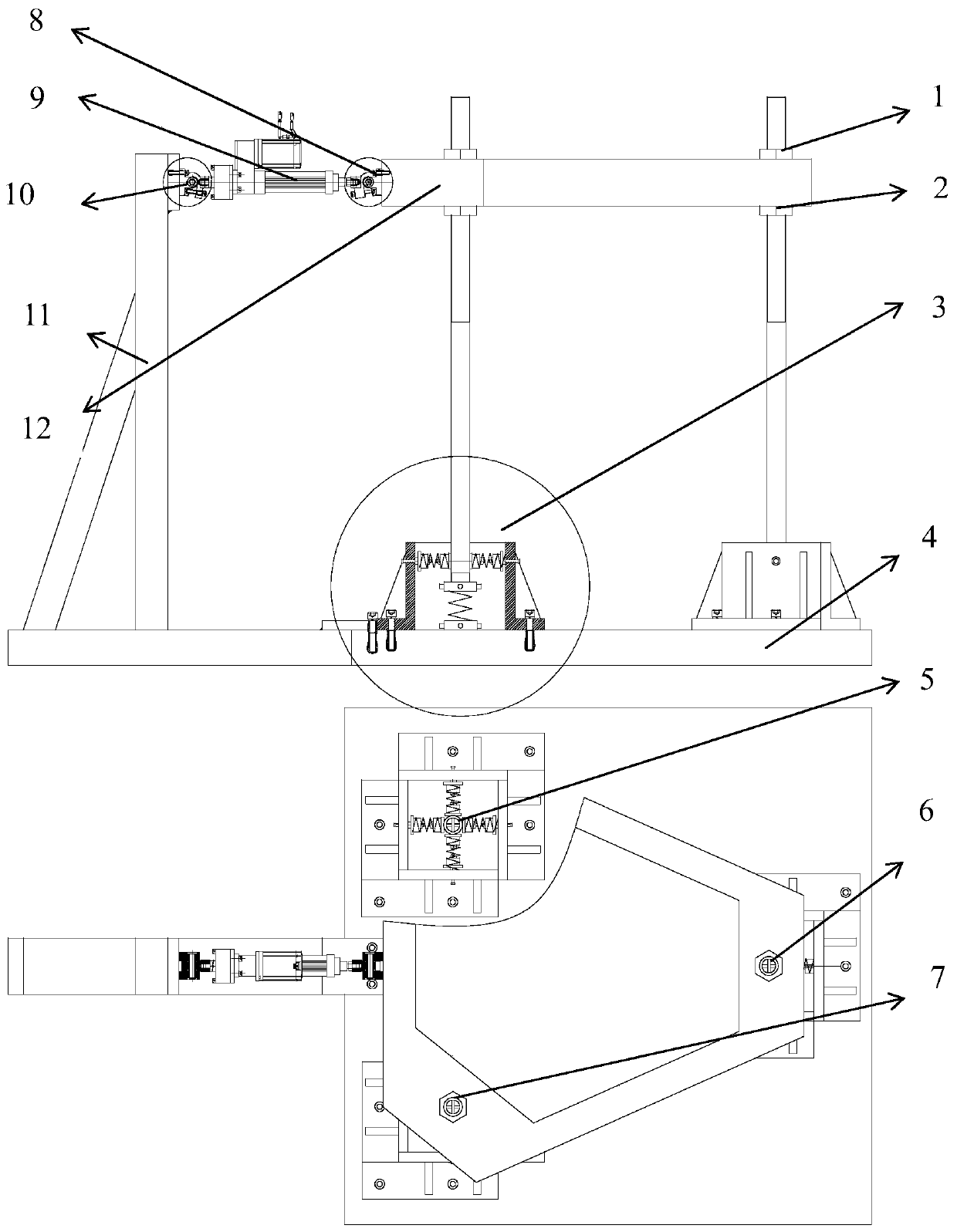 Method capable of simulating rigidity weakening of pile foundation and pile leg of self-elevating platform