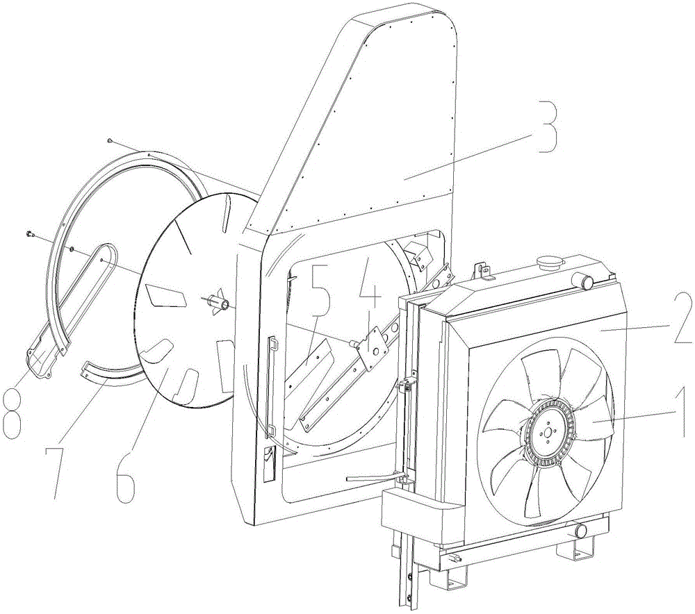 Dust removing structure of rotary water tank cover and harvester
