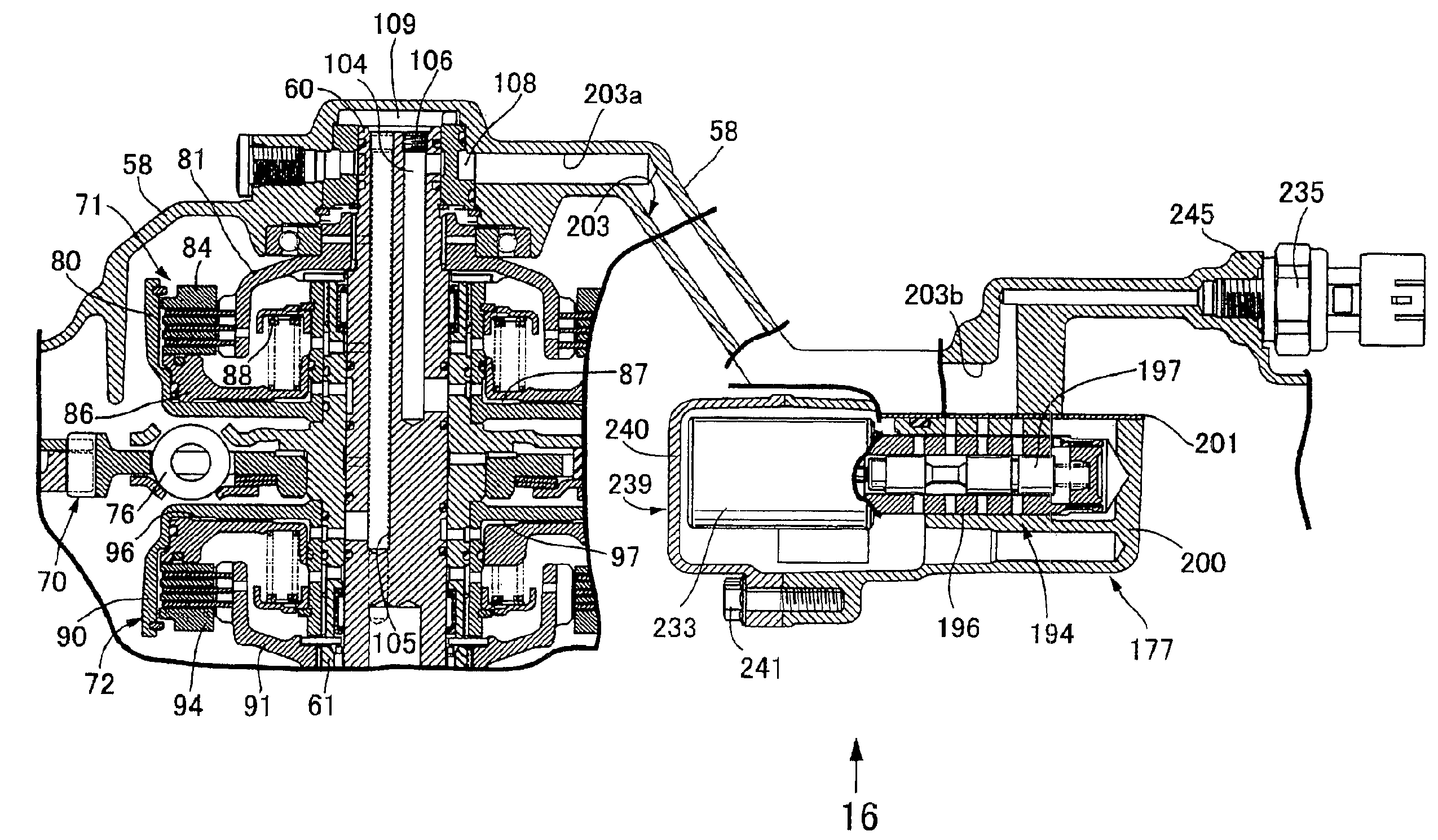 Internal combustion engine and supplying oil path structure for hydraulic clutch in internal combustion engine