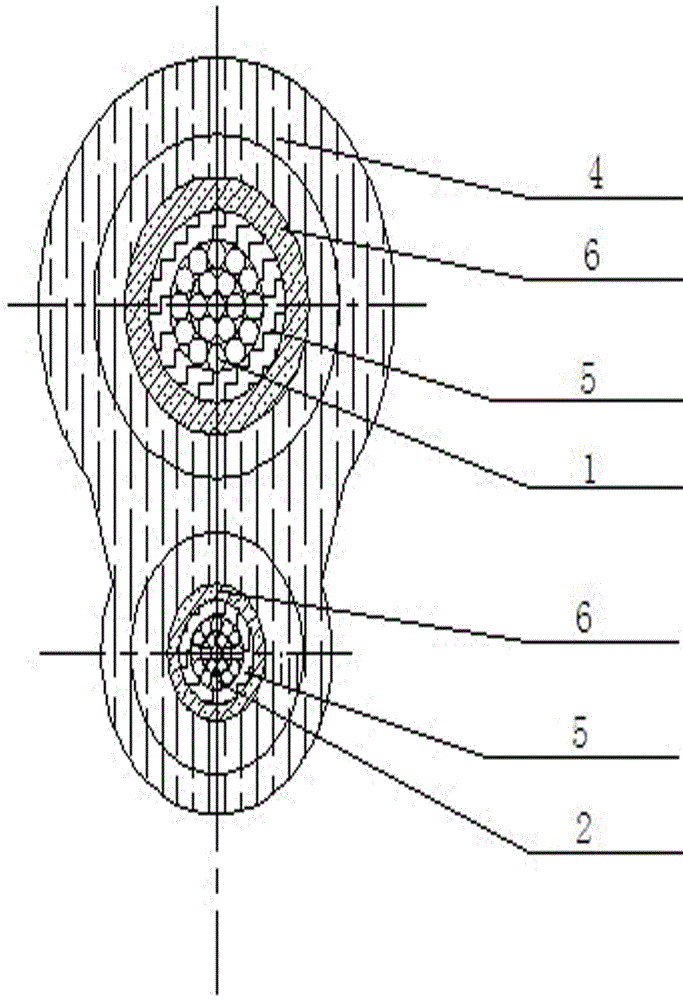 A pre-branched flexible mineral composite insulated fireproof cable and its manufacturing method