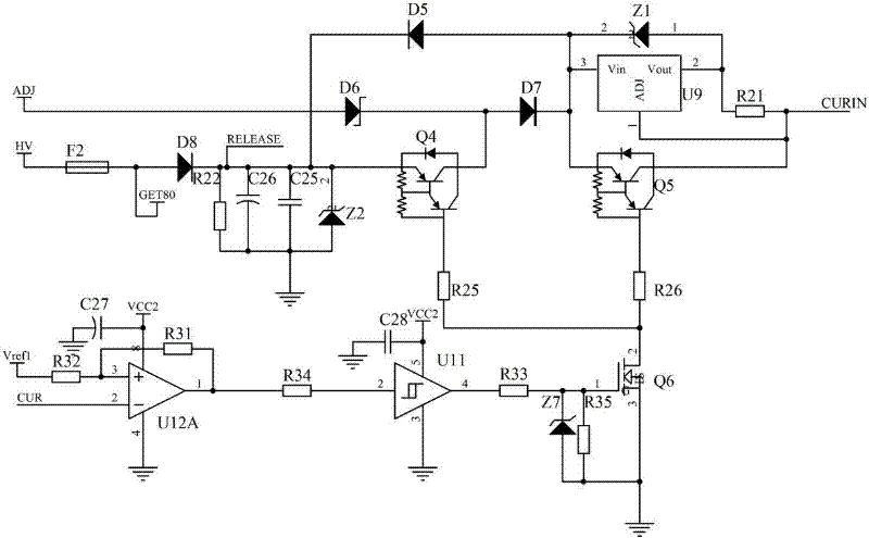 High/low voltage switching excitation system of electromagnetic flowmeter with bypass and energy feedback circuit