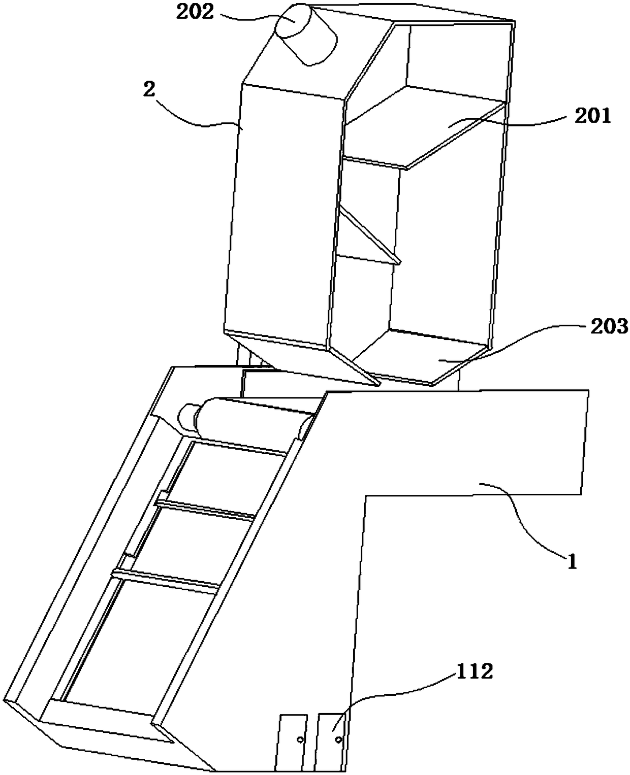 Discharging and sorting device for color sorter