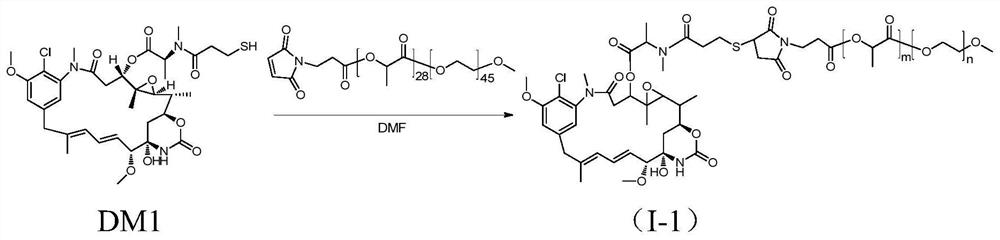 Amphiphilic copolymer-maytansinoids covalently coupled drug, preparation method and application