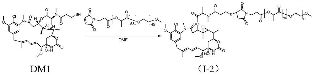 Amphiphilic copolymer-maytansinoids covalently coupled drug, preparation method and application