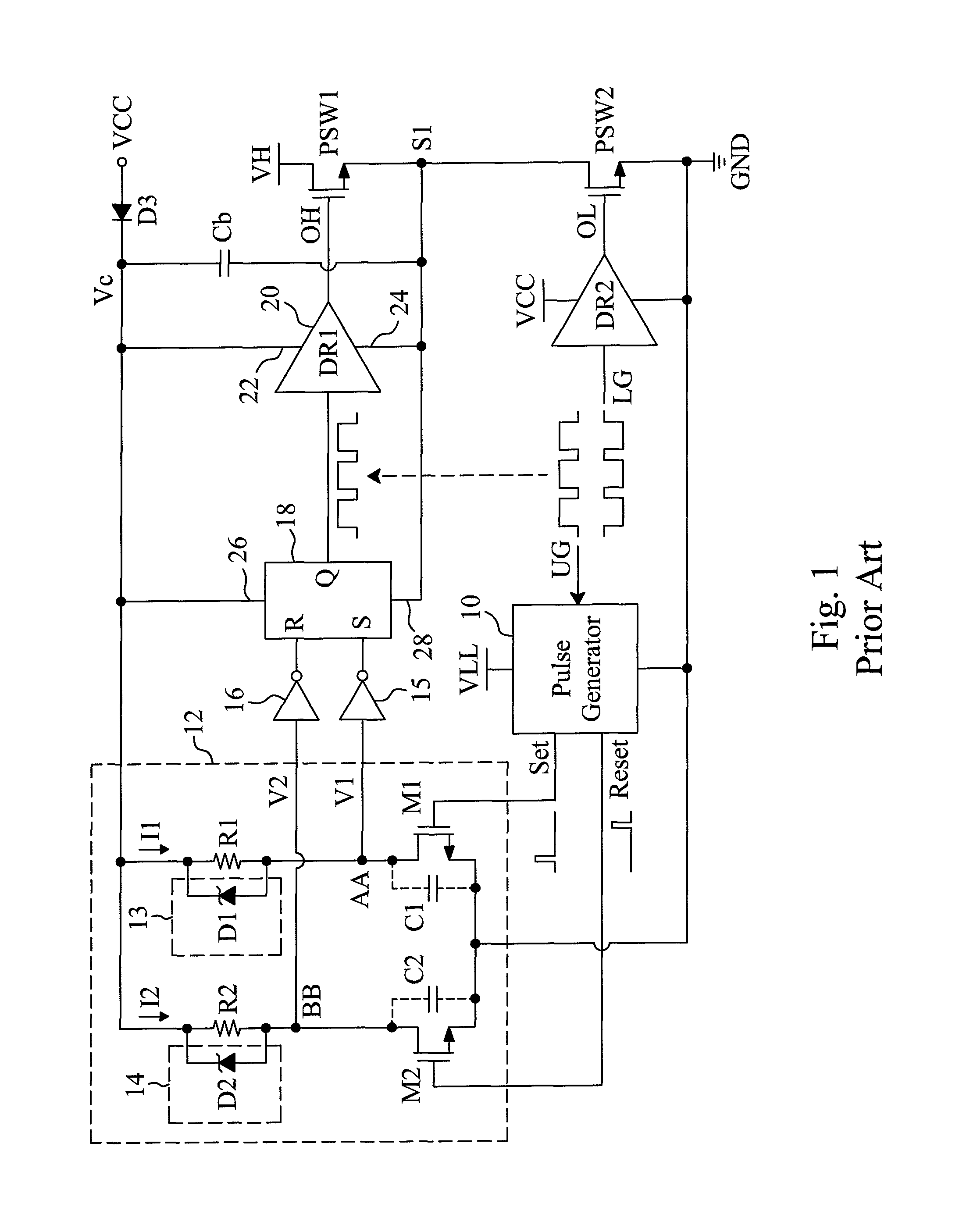 Configuration and method for improving noise immunity of a floating gate driver circuit