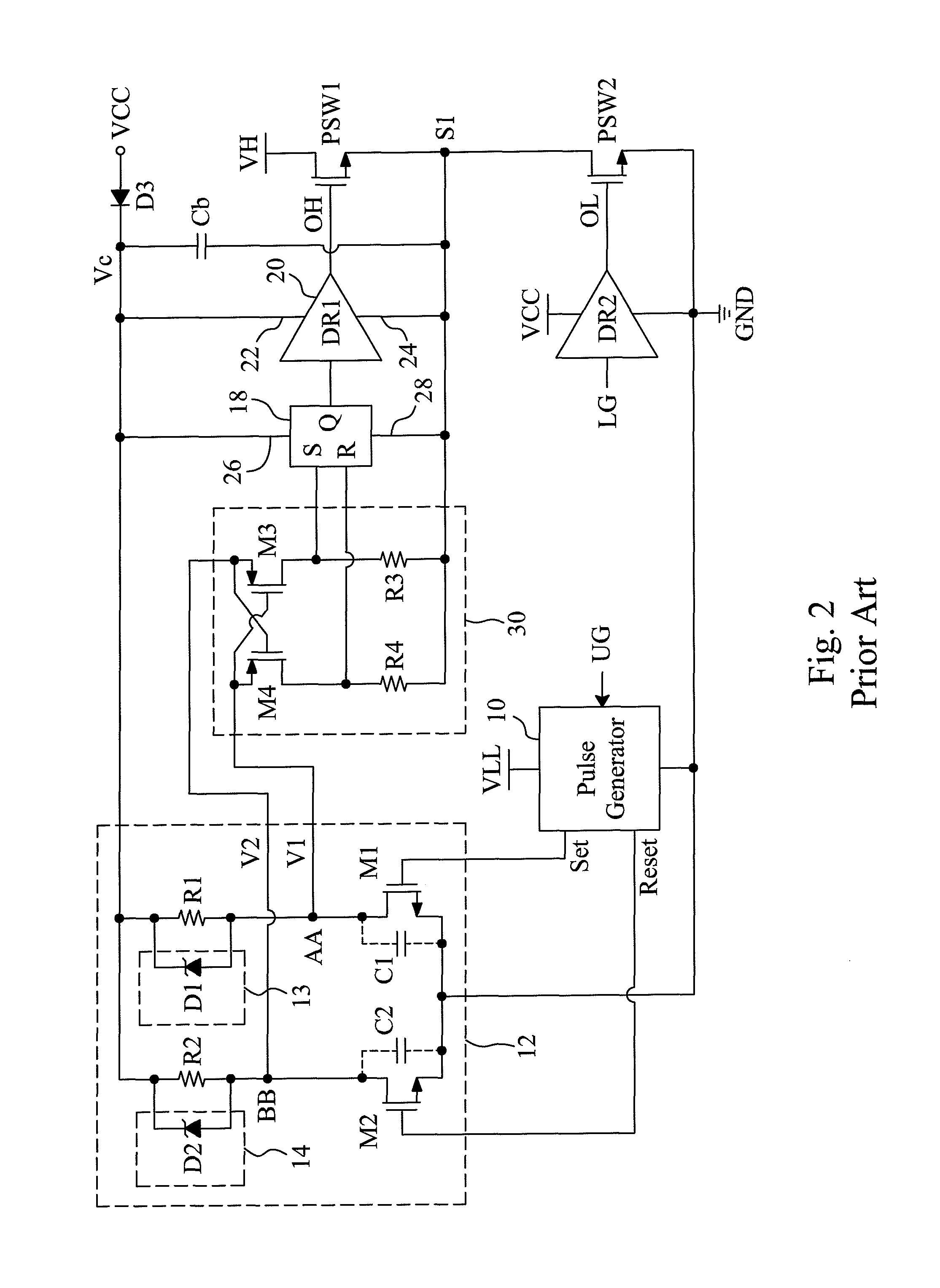 Configuration and method for improving noise immunity of a floating gate driver circuit