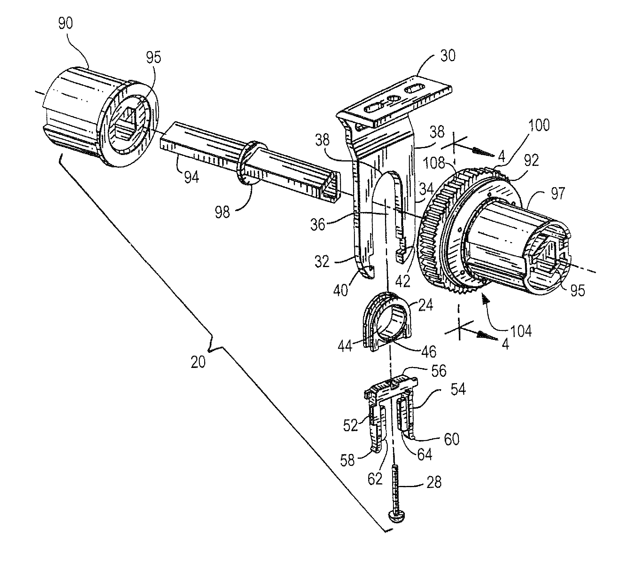 Multi-section window dressing with coupling clutch