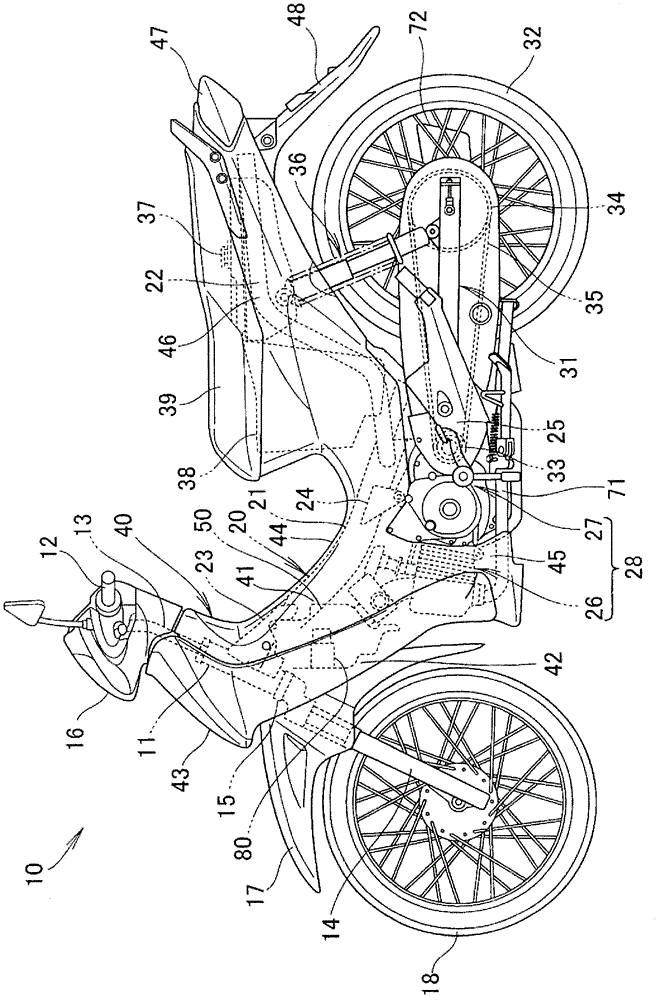 Engine driven two-wheeled vehicle