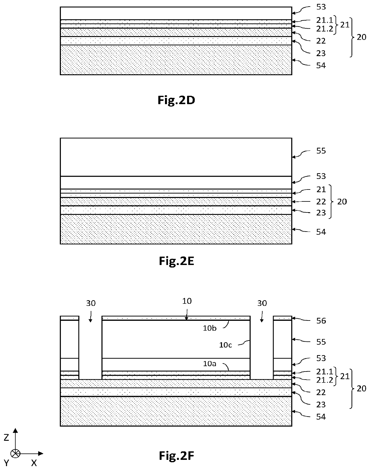 Process for fabricating at least one tensilely strained planar photodiode