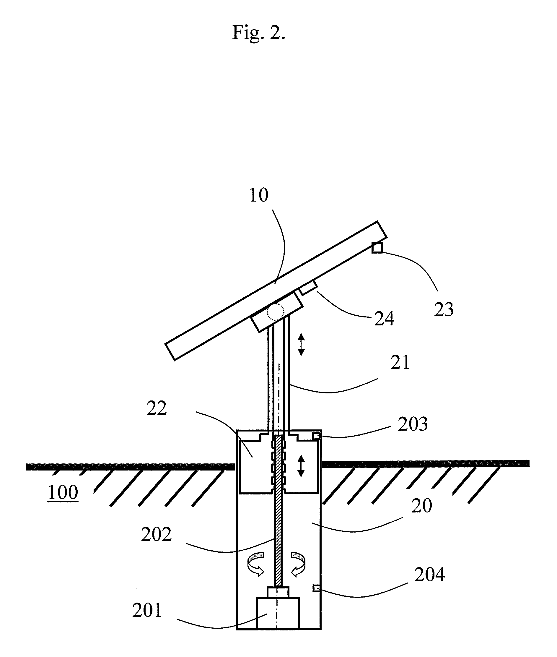 Strong wind protection system for a solar panel