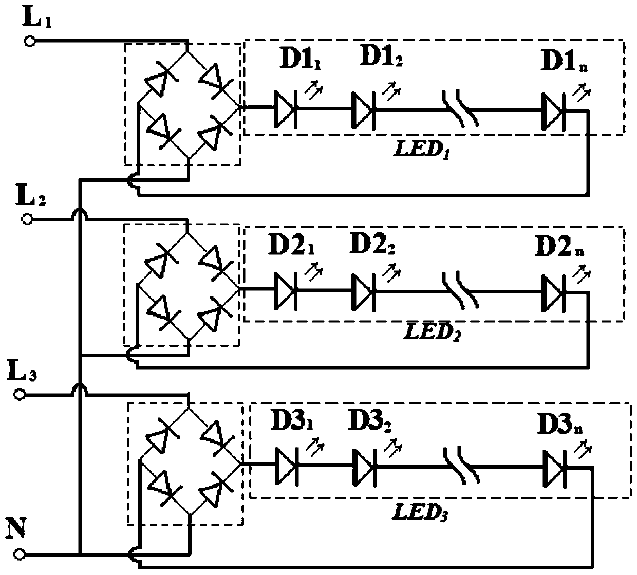Method for driving LED with the use of alternating current