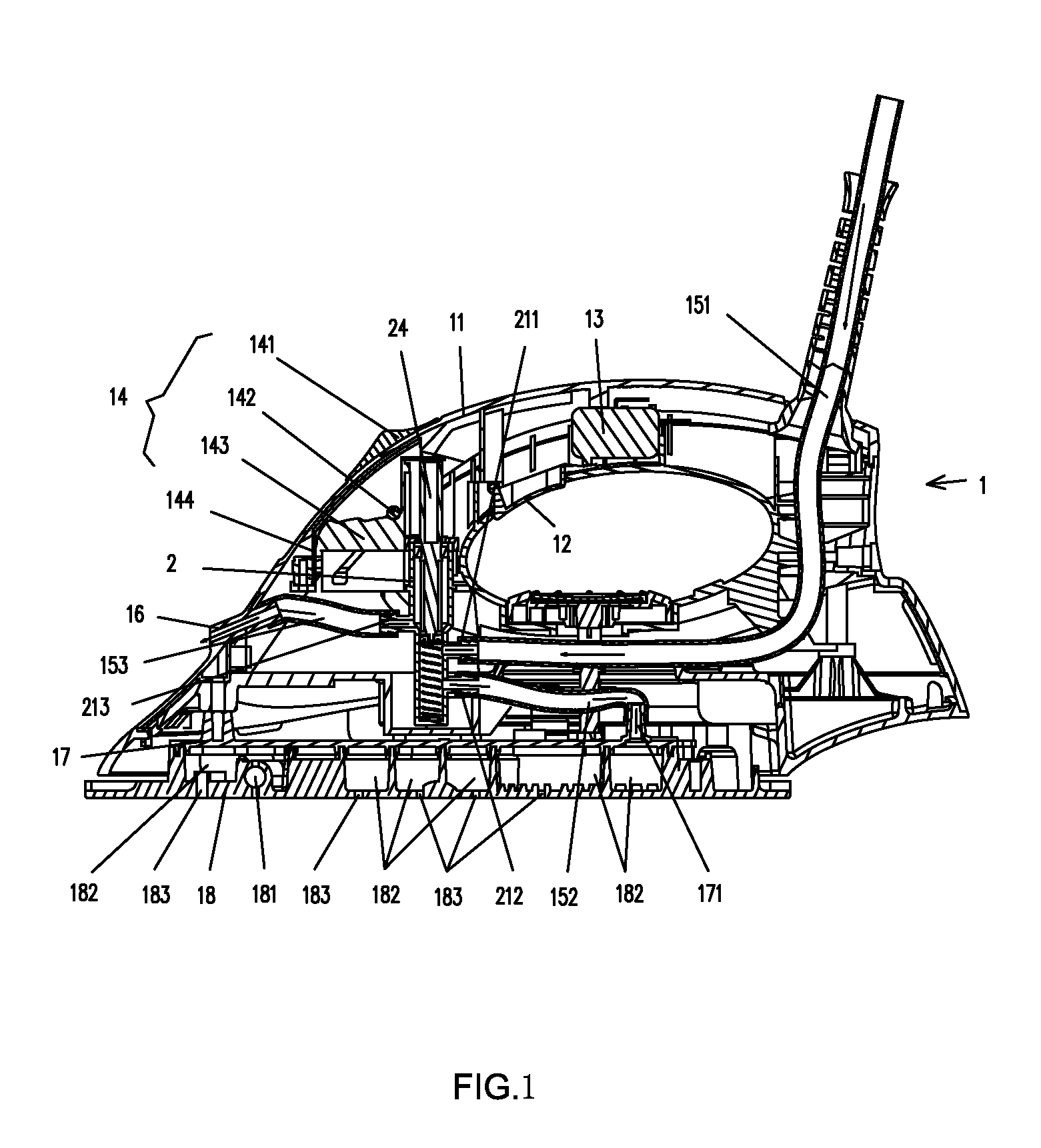 Air-feed device of boiler iron and boiler iron