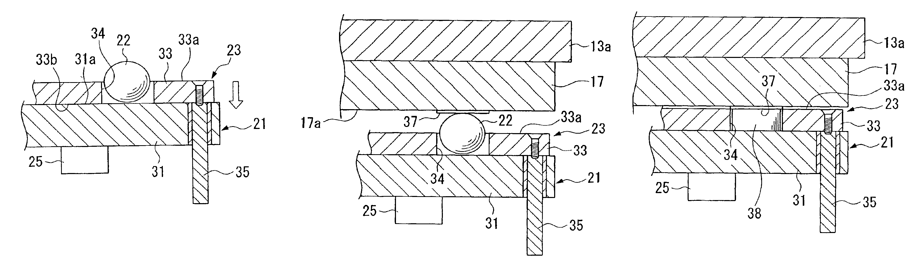 Bump forming method and apparatus for heating and compressing bump materials inserted in positioning holes