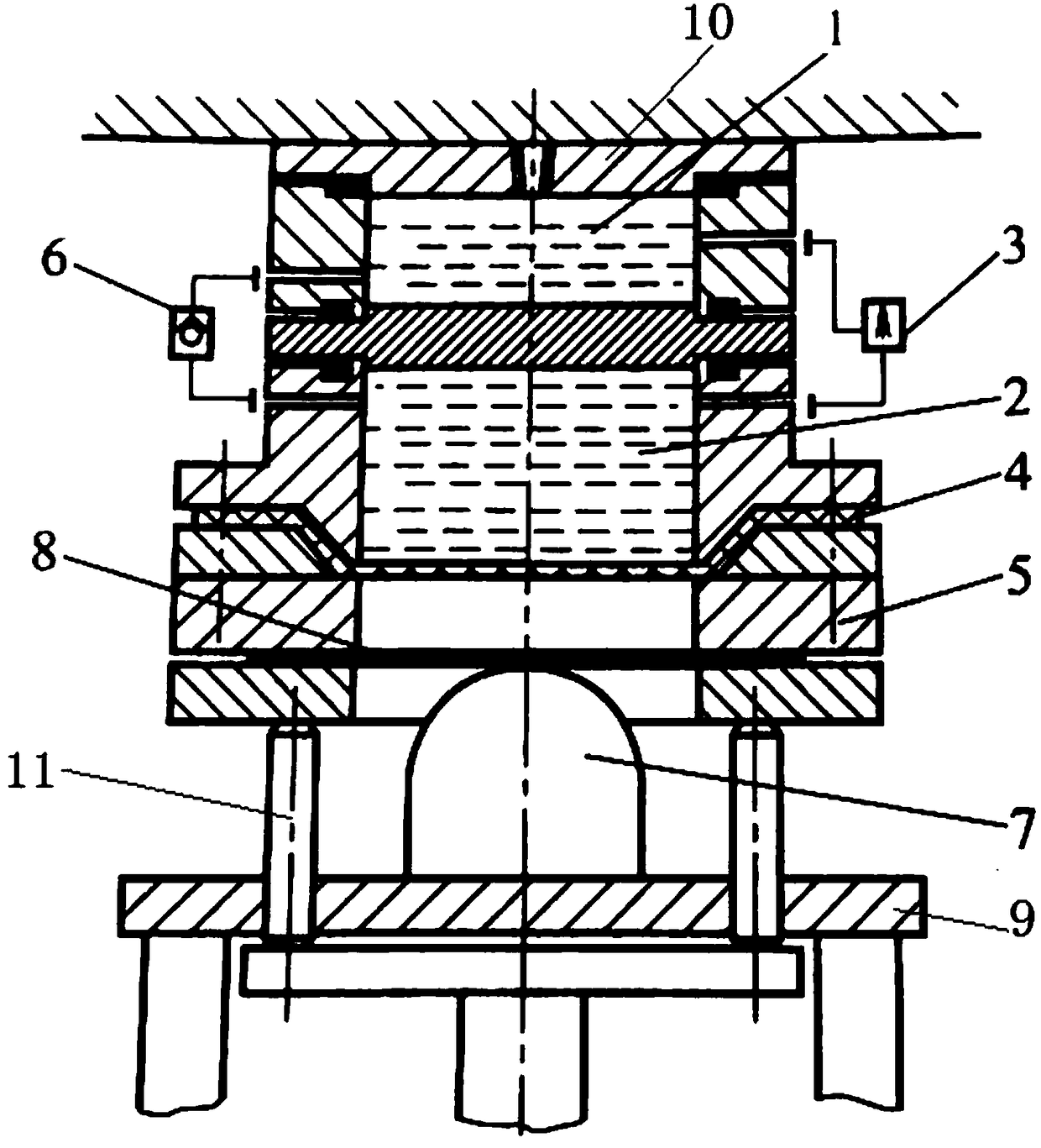 Female die hydro-drawing device