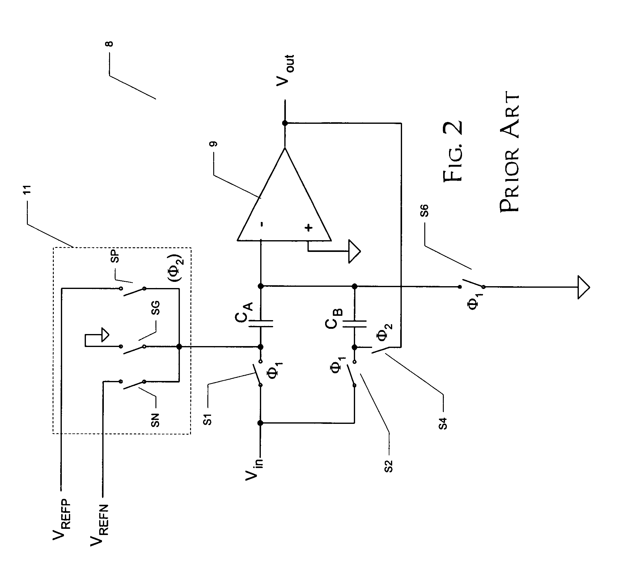 Switched-capacitor circuit with scaled reference voltage