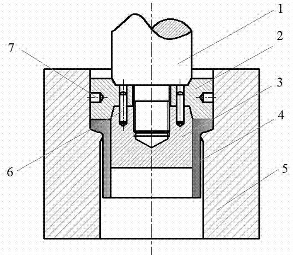 Hollow outer flange part extrusion forming mold and male mold thereof