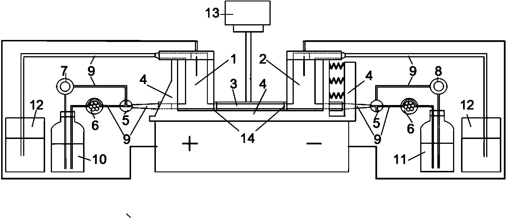 Exhaust device for anti-leakage electrophoresis titration electrode liquid flow and use method thereof