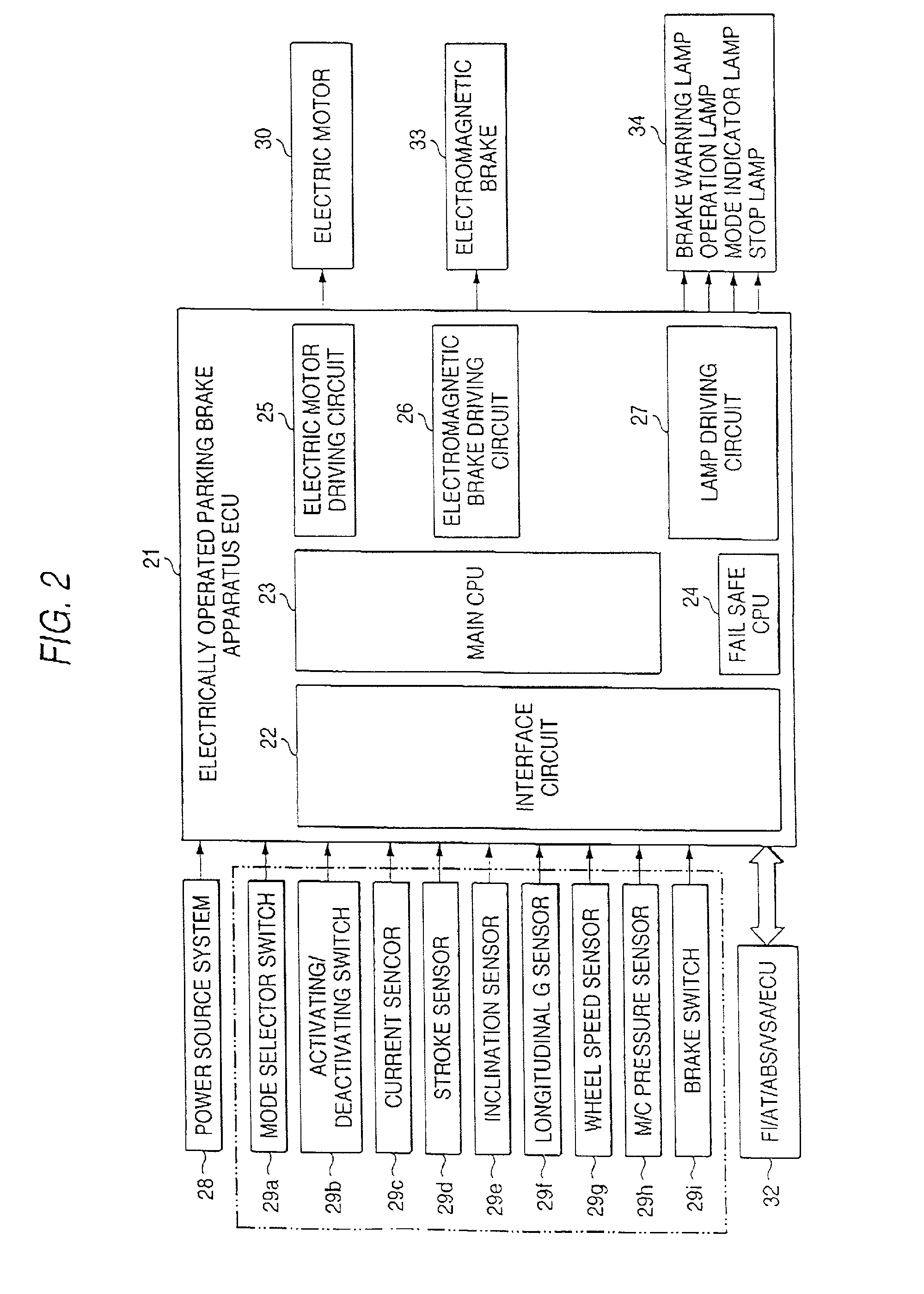 Electrically operated parking brake apparatus