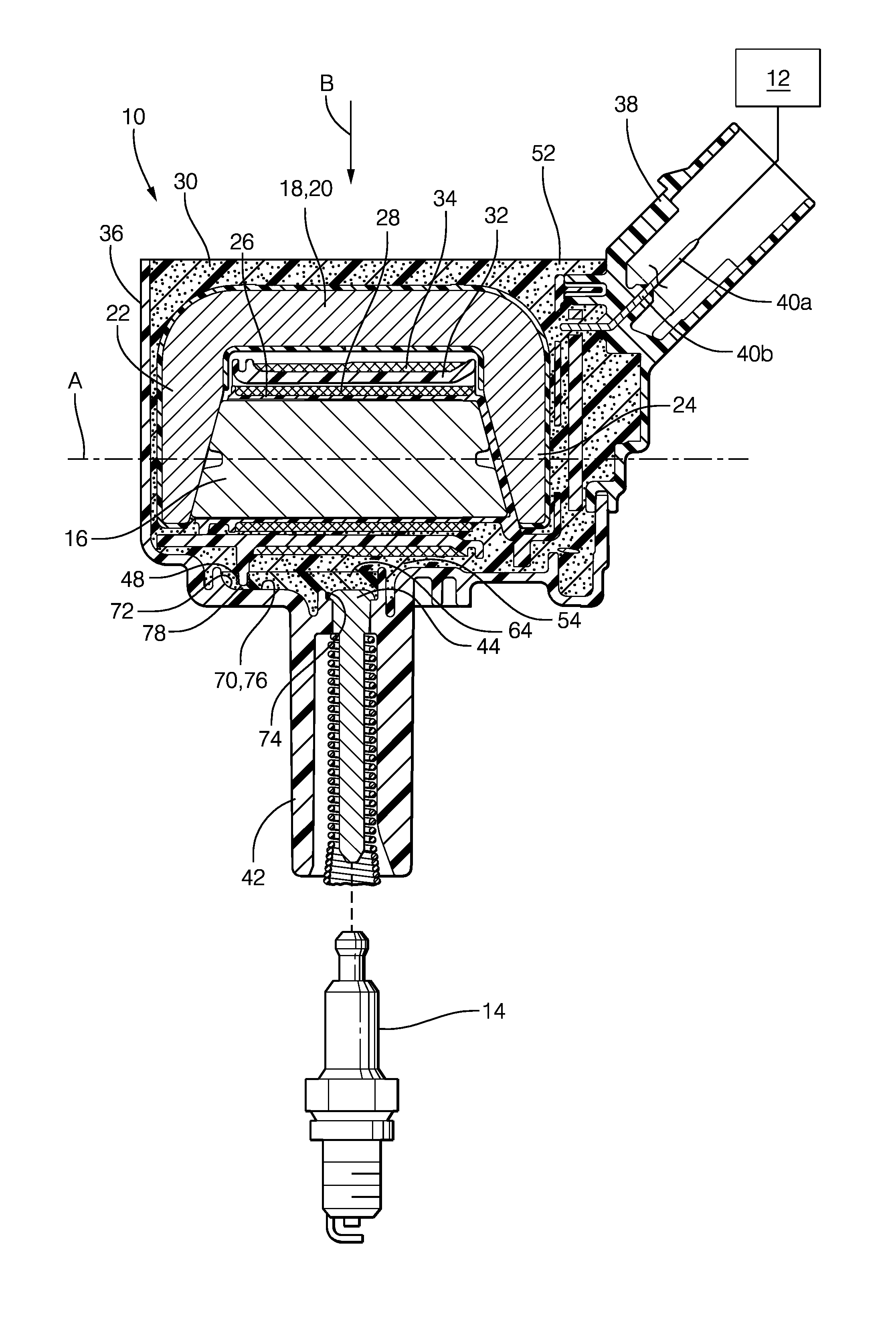 Ignition coil and method of assembly
