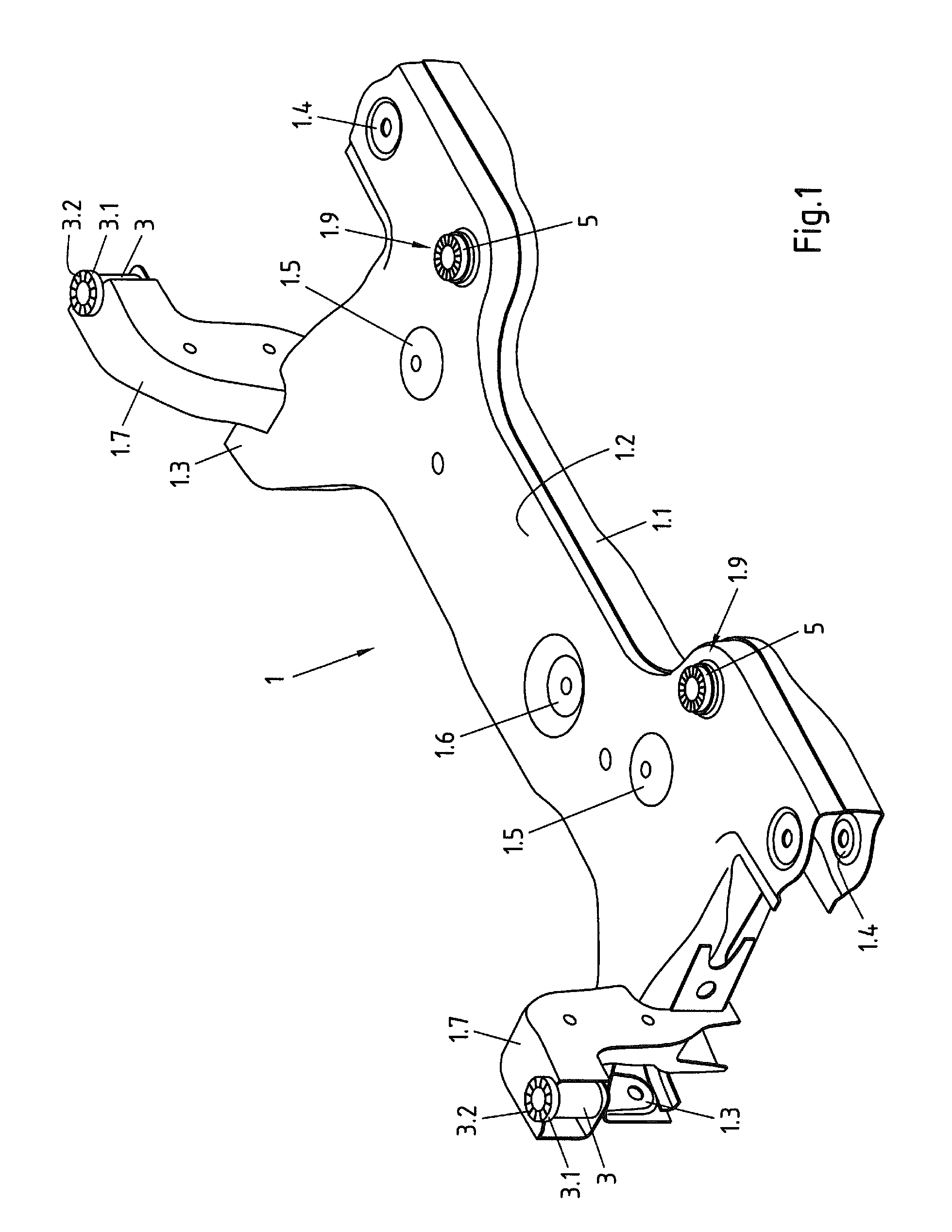 Subframe For a Motor Vehicle, In Particular a Front Axle Subframe, and Bodywork Comprising such a Subframe