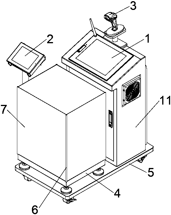 Scanning, weighing and bagging integrated machine and use method