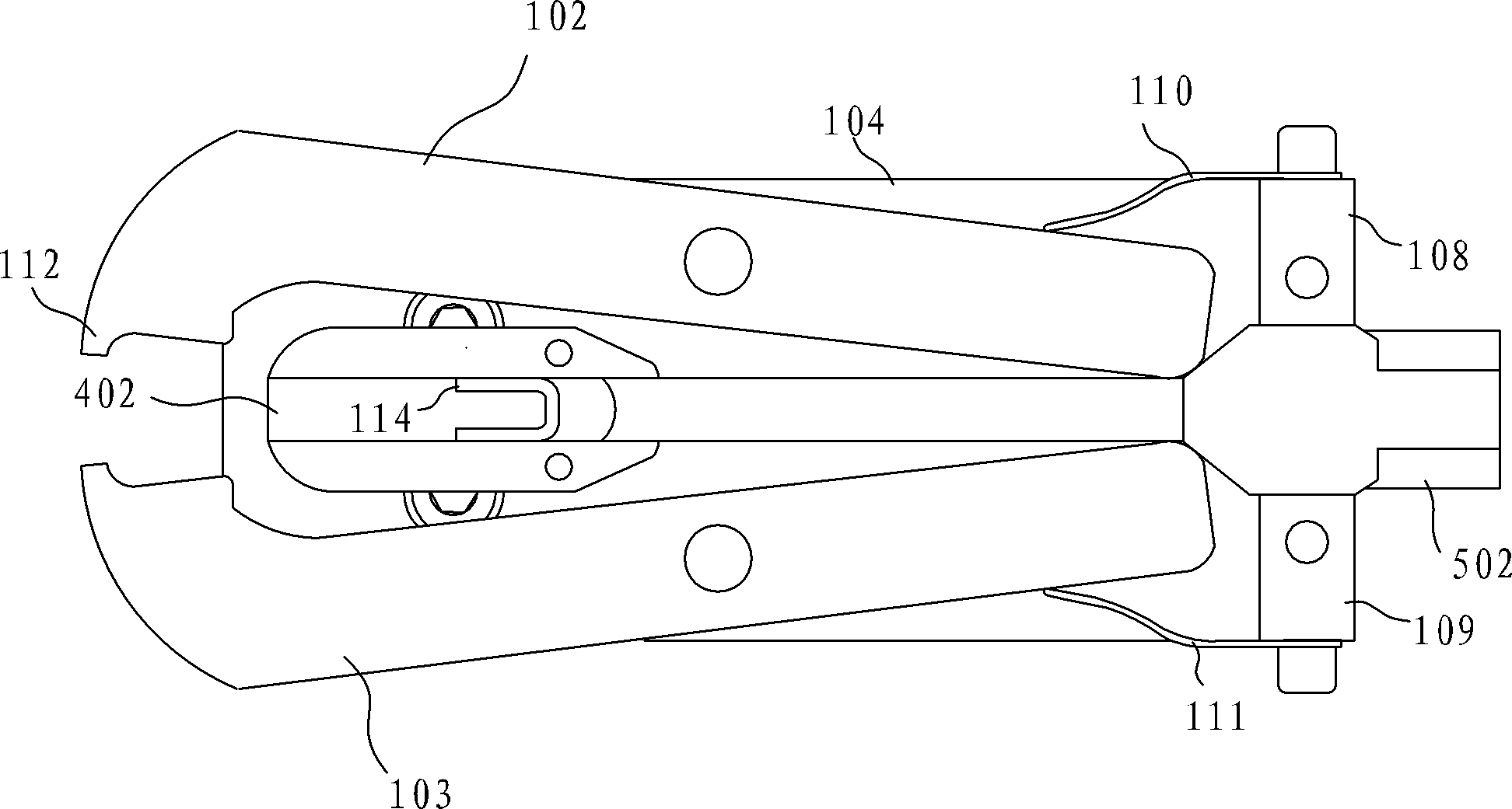 Device for realizing wrapped connection of umbrella ribs and umbrella cloth by using U-shaped nails
