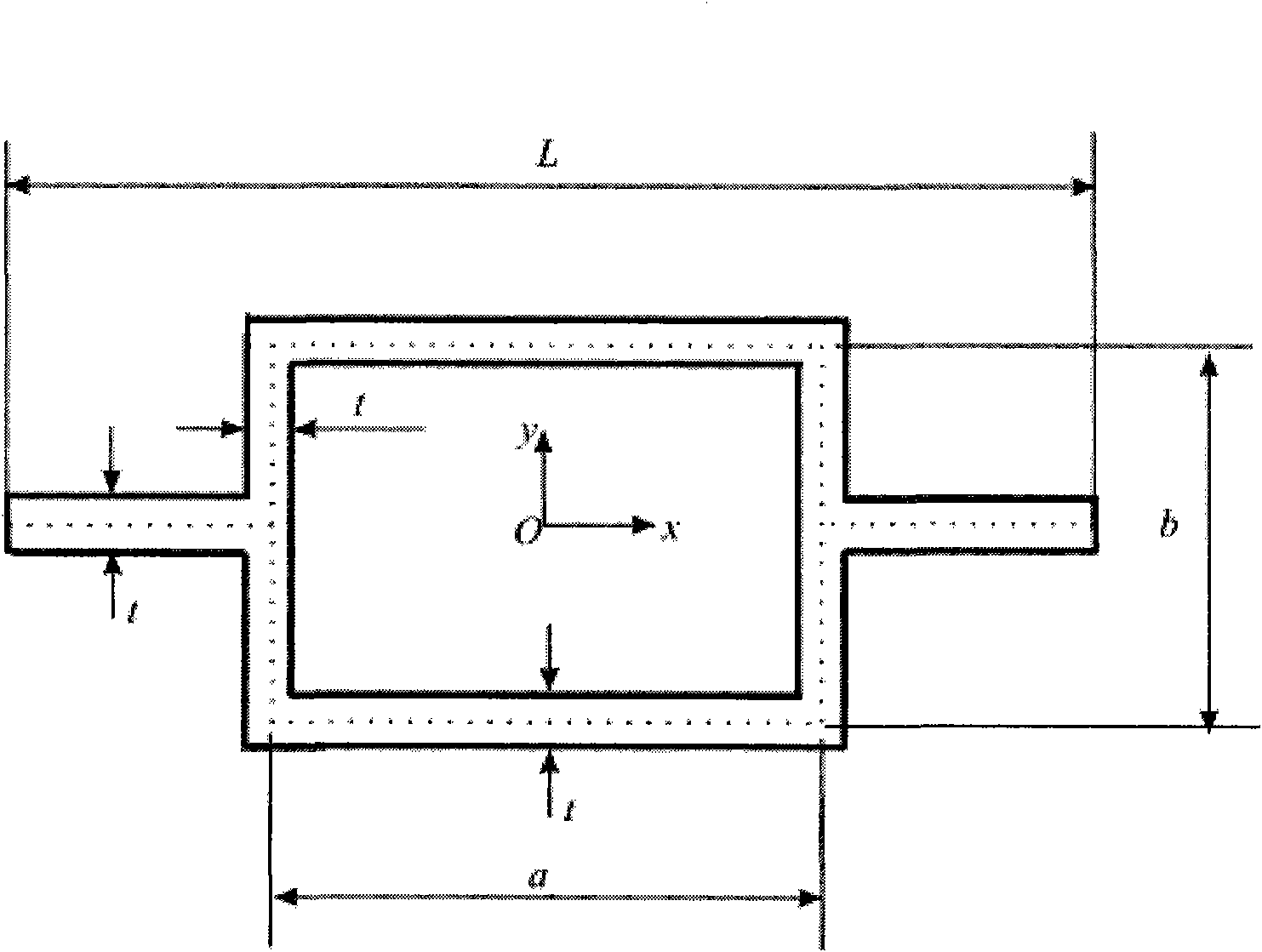 Method for determining sectional dimension of thin-walled rectangular hollow beam with lugs