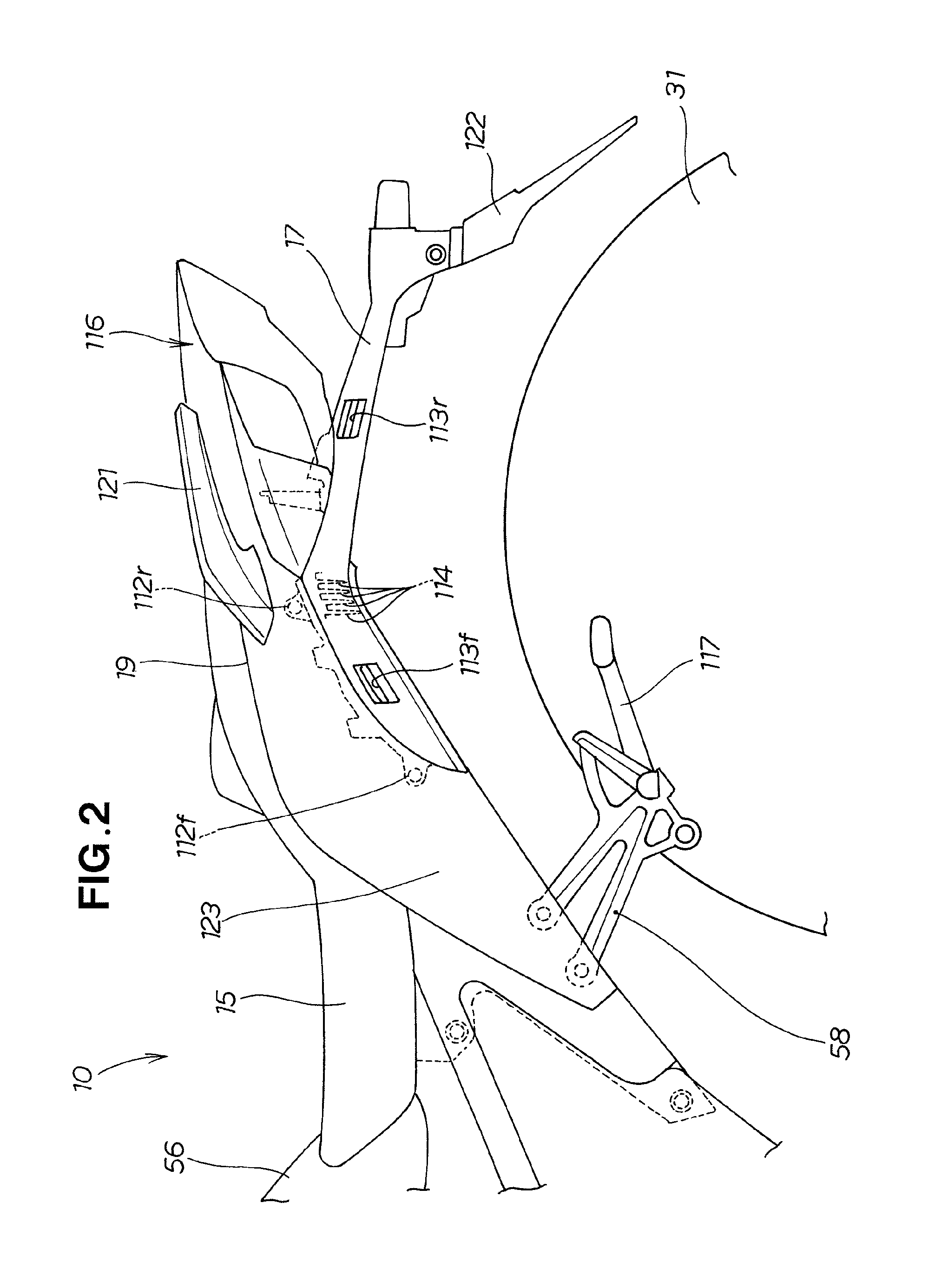 Side trunk mounting structure for two-wheeled motor vehicle