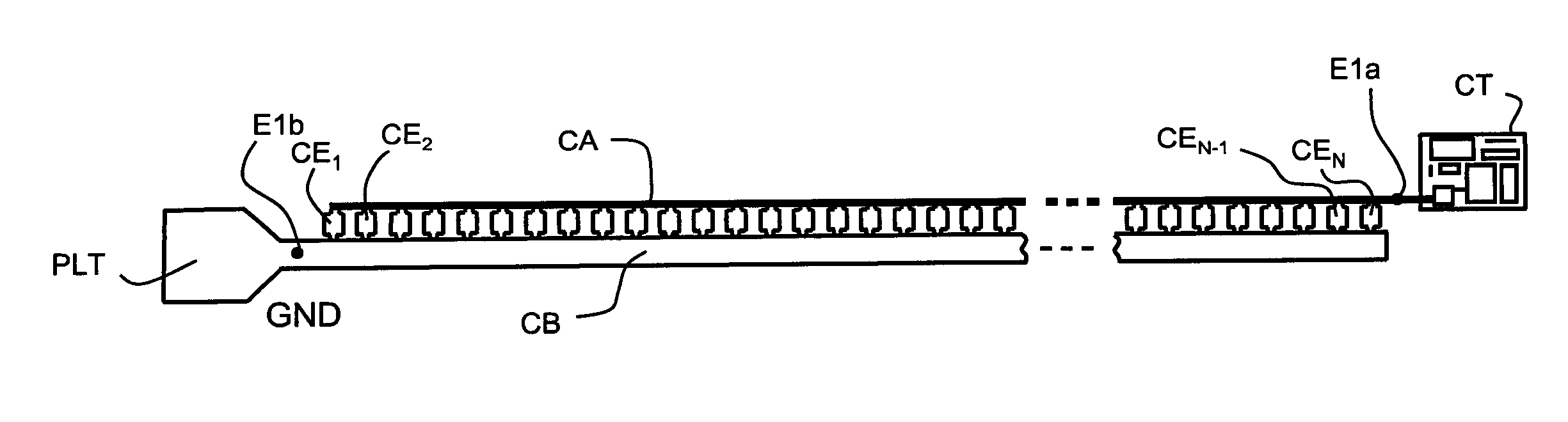 Integrated circuit including a large number of identical elementary circuits powered in parallel