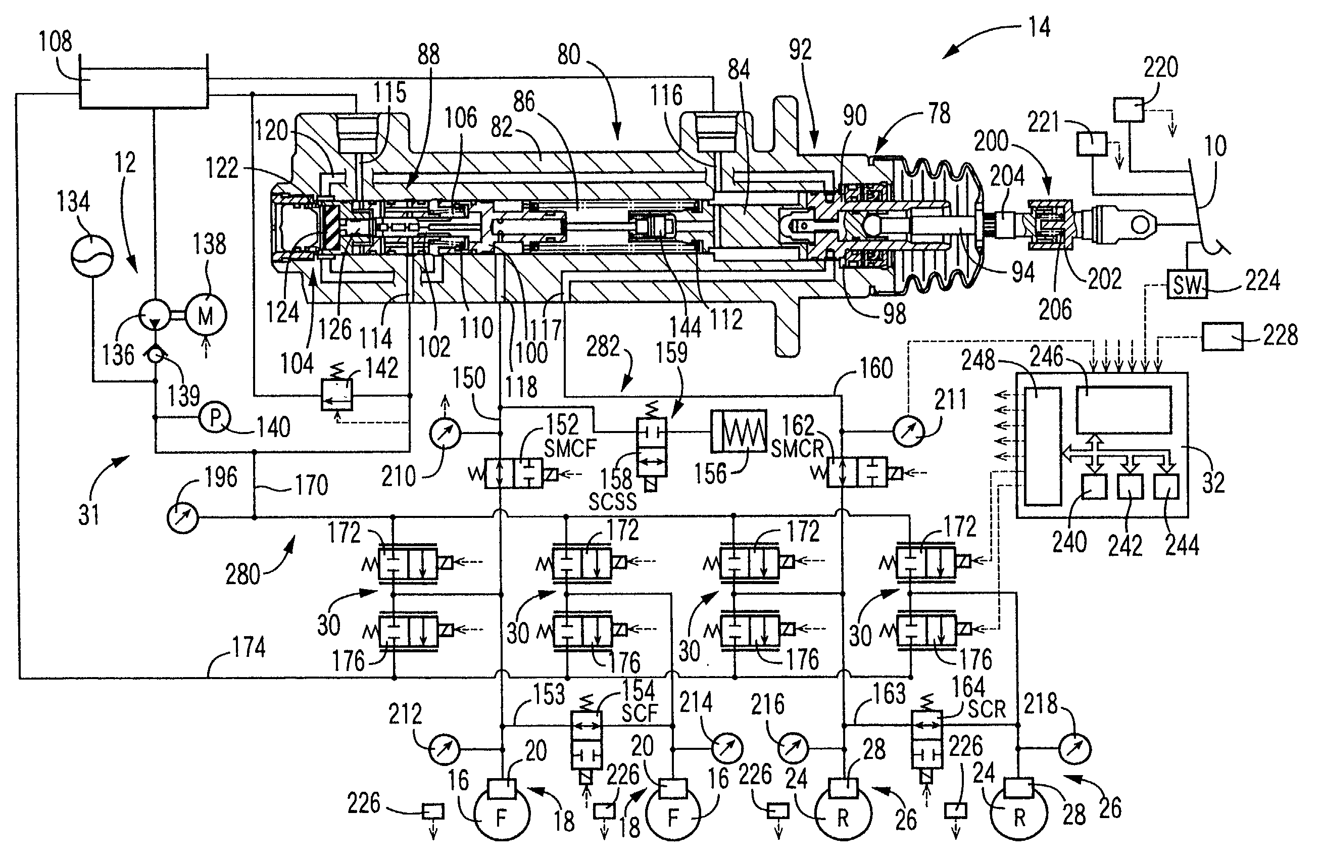 Braking pressure control apparatus capable of switching between two brake operating states using power-operated and manually operated pressure sources, respectively