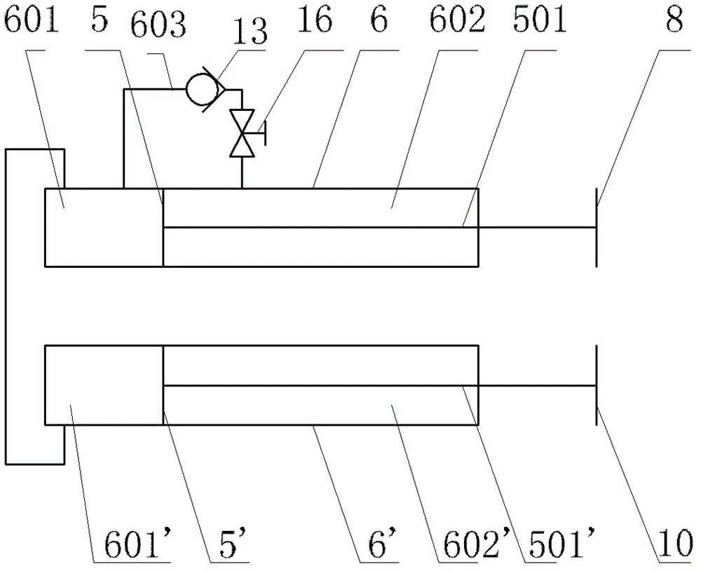 Concrete piston automatic returning device in closed type pumping system